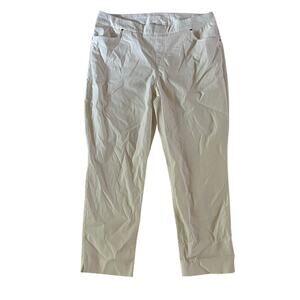 Chicos White High Rise Trouser Jeans Plus Size 16 Straight Leg Stretch